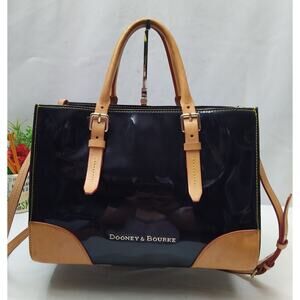 Dooney & Bourke Black Patent Leather Top Hanlde Satchel Shoulder Bag